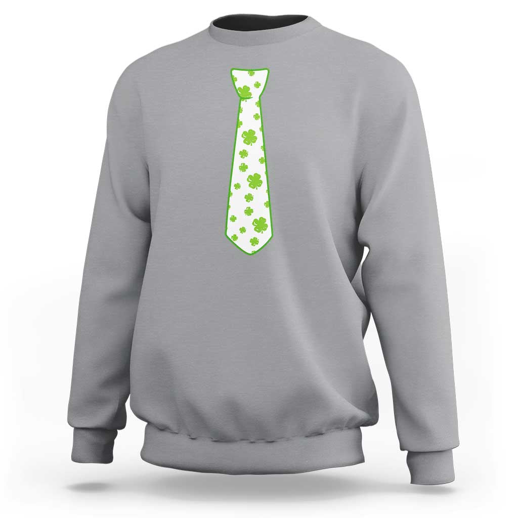 Shamrocks Tie Sweatshirt Kids St Patricks Day Costume Party Humor