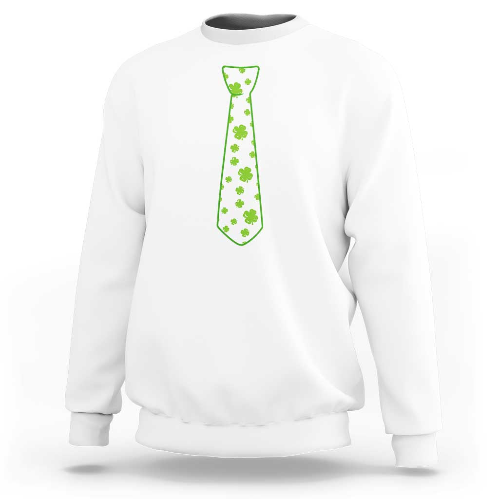 Shamrocks Tie Sweatshirt Kids St Patricks Day Costume Party Humor
