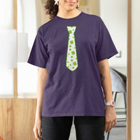 Shamrocks Tie T Shirt For Women Kids St Patricks Day Costume Party Humor