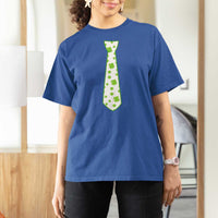 Shamrocks Tie T Shirt For Women Kids St Patricks Day Costume Party Humor