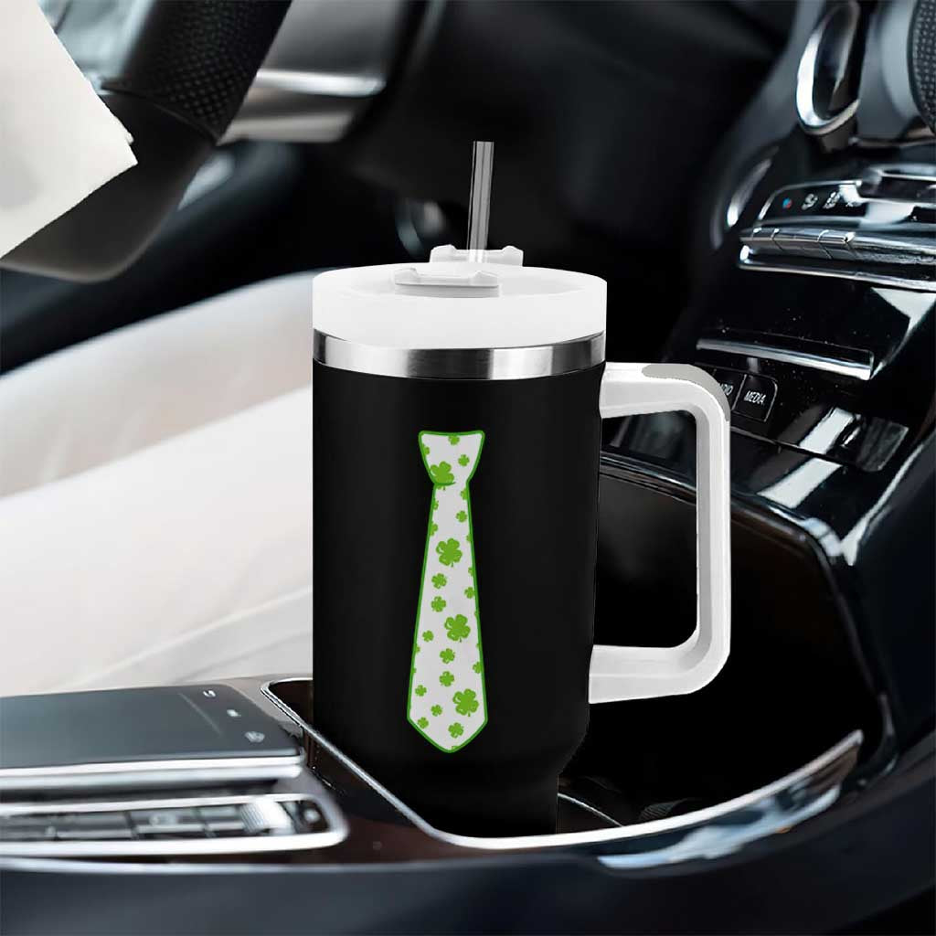 Shamrocks Tie Tumbler With Handle Kids St Patricks Day Costume Party Humor