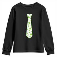Shamrocks Tie Youth Sweatshirt Kids St Patricks Day Costume Party Humor