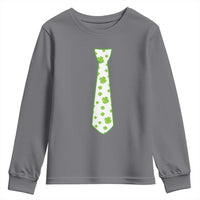 Shamrocks Tie Youth Sweatshirt Kids St Patricks Day Costume Party Humor