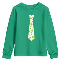 Shamrocks Tie Youth Sweatshirt Kids St Patricks Day Costume Party Humor