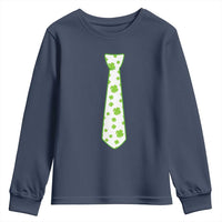 Shamrocks Tie Youth Sweatshirt Kids St Patricks Day Costume Party Humor