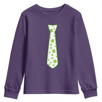 Shamrocks Tie Youth Sweatshirt Kids St Patricks Day Costume Party Humor