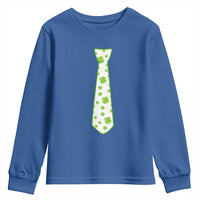 Shamrocks Tie Youth Sweatshirt Kids St Patricks Day Costume Party Humor