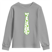 Shamrocks Tie Youth Sweatshirt Kids St Patricks Day Costume Party Humor