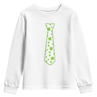 Shamrocks Tie Youth Sweatshirt Kids St Patricks Day Costume Party Humor