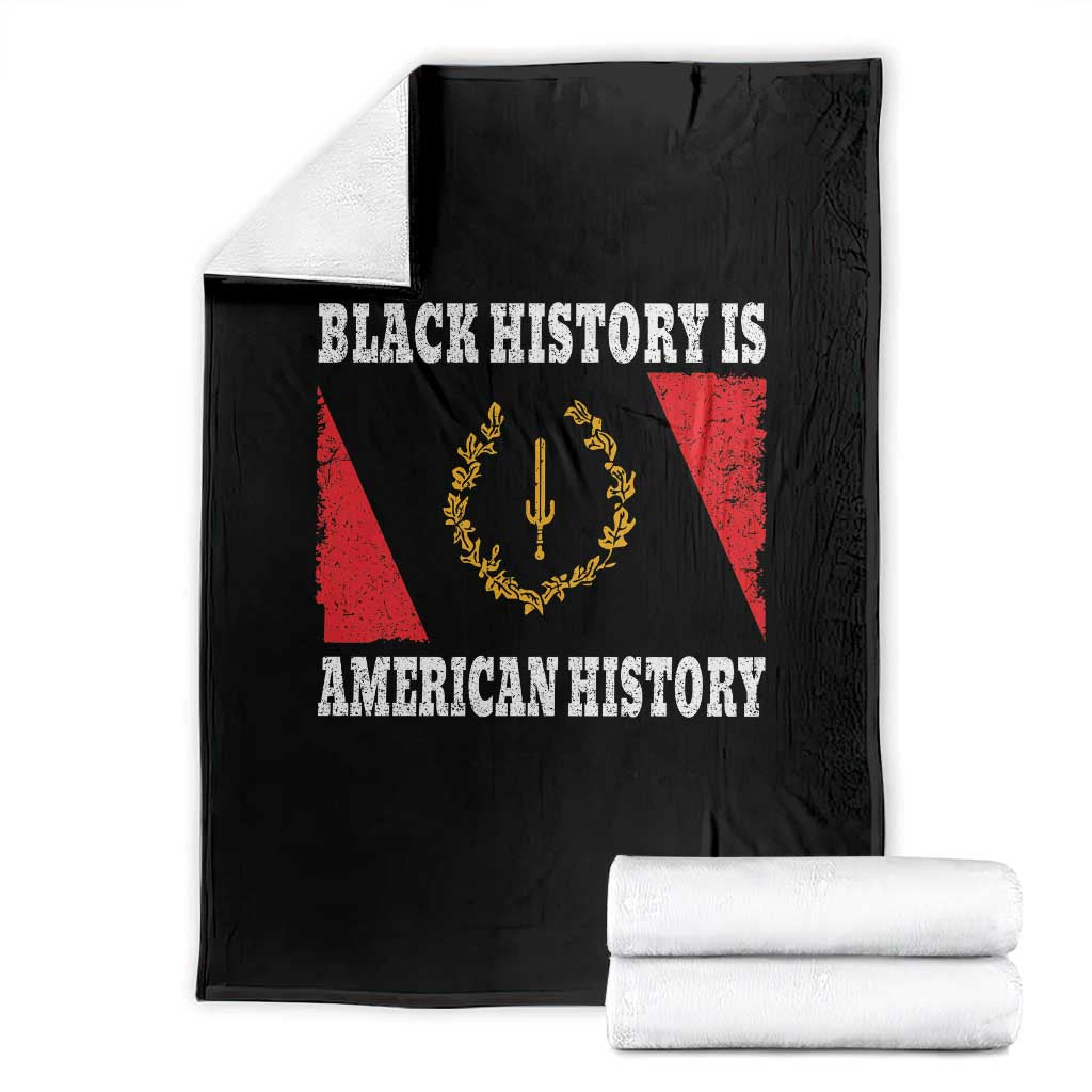 Black History Is American History Throw Blanket Afro African Black American Heritage Flag