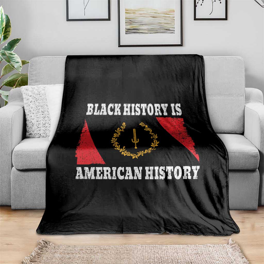 Black History Is American History Throw Blanket Afro African Black American Heritage Flag