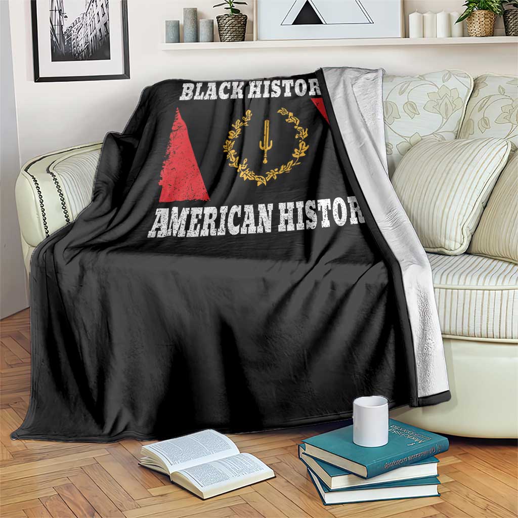 Black History Is American History Throw Blanket Afro African Black American Heritage Flag