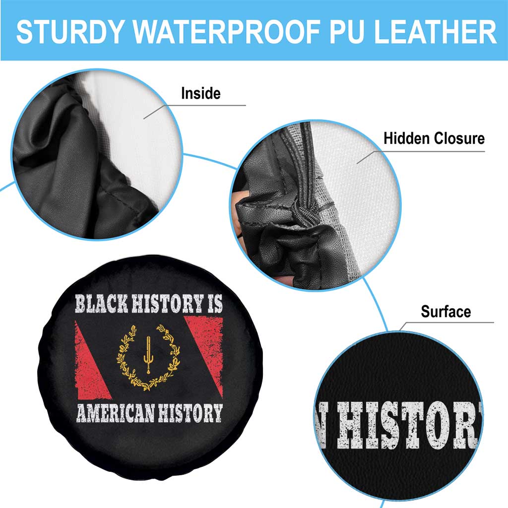 Black History Is American History Spare Tire Cover Afro African Black American Heritage Flag