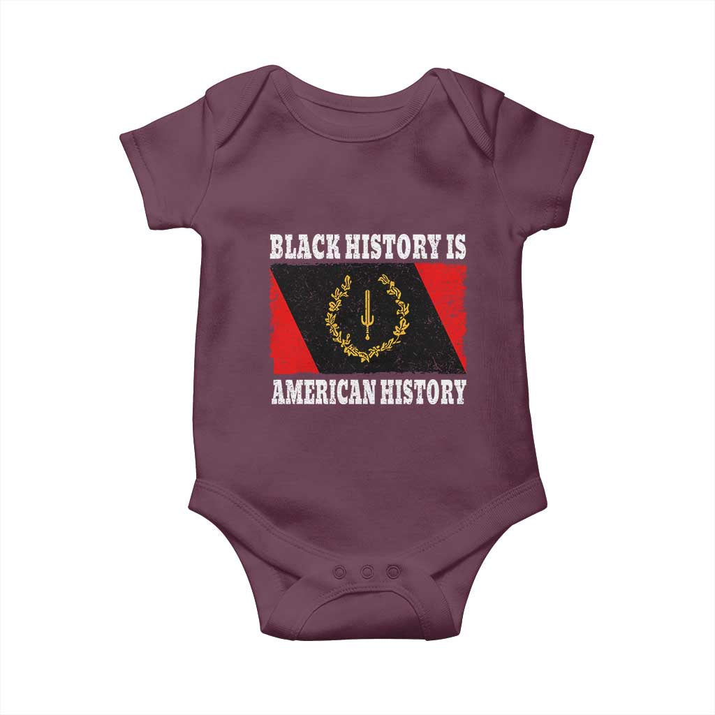 Black History Is American History Baby Onesie Afro African Black American Heritage Flag