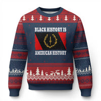 Black History Is American History Ugly Christmas Sweater Afro African Black American Heritage Flag