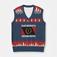 Black History Is American History V-Neck Knit Sweater Vest Afro African Black American Heritage Flag