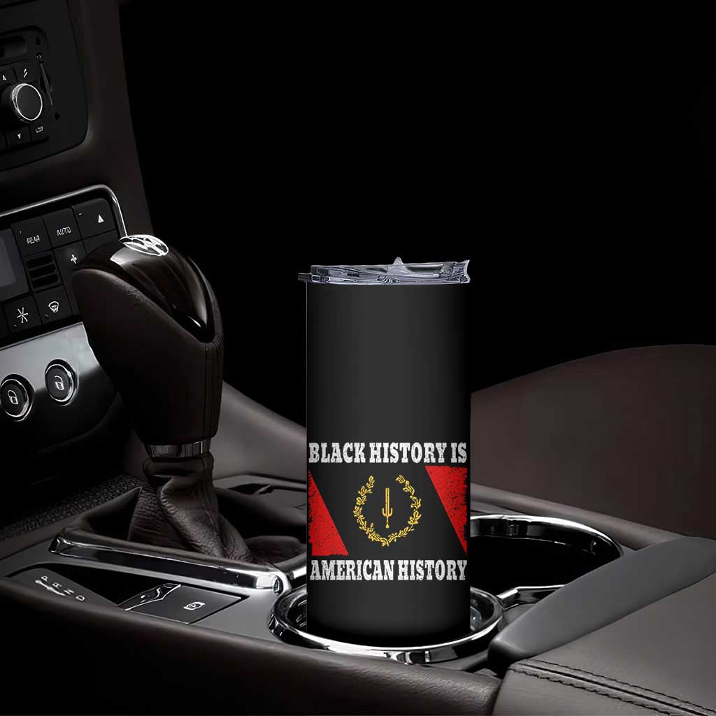 Black History Is American History Skinny Tumbler Afro African Black American Heritage Flag