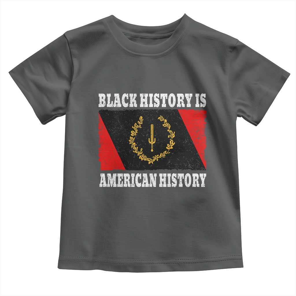 Black History Is American History Toddler T Shirt Afro African Black American Heritage Flag