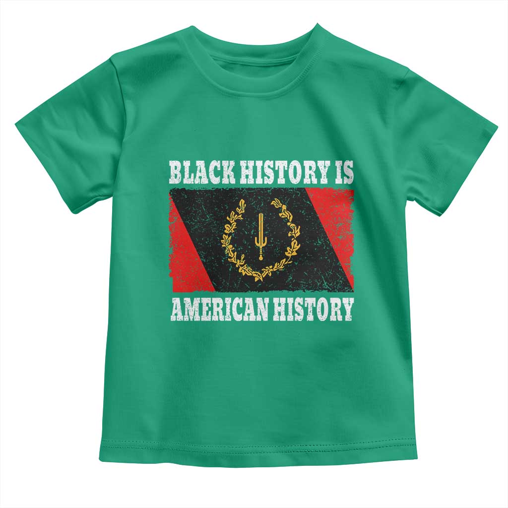Black History Is American History Toddler T Shirt Afro African Black American Heritage Flag