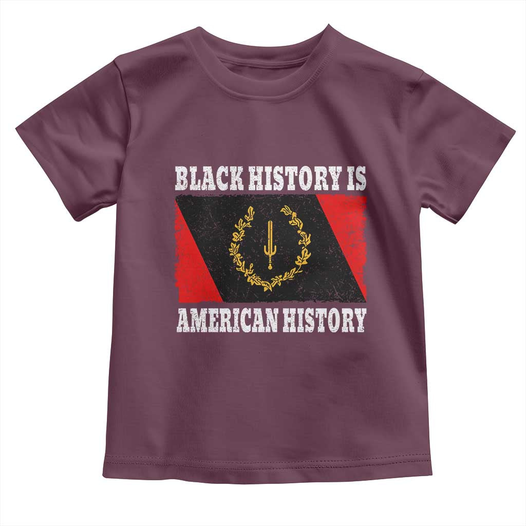 Black History Is American History Toddler T Shirt Afro African Black American Heritage Flag