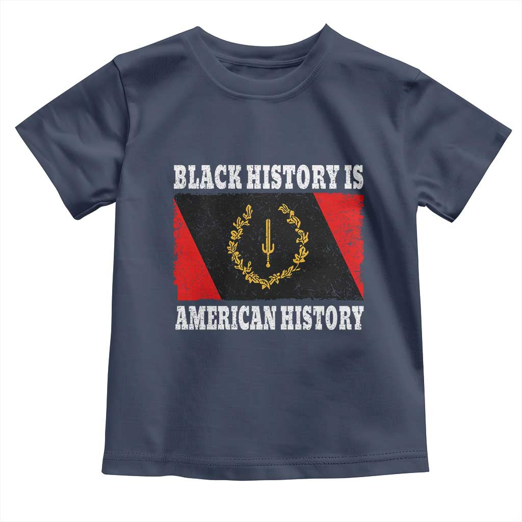 Black History Is American History Toddler T Shirt Afro African Black American Heritage Flag