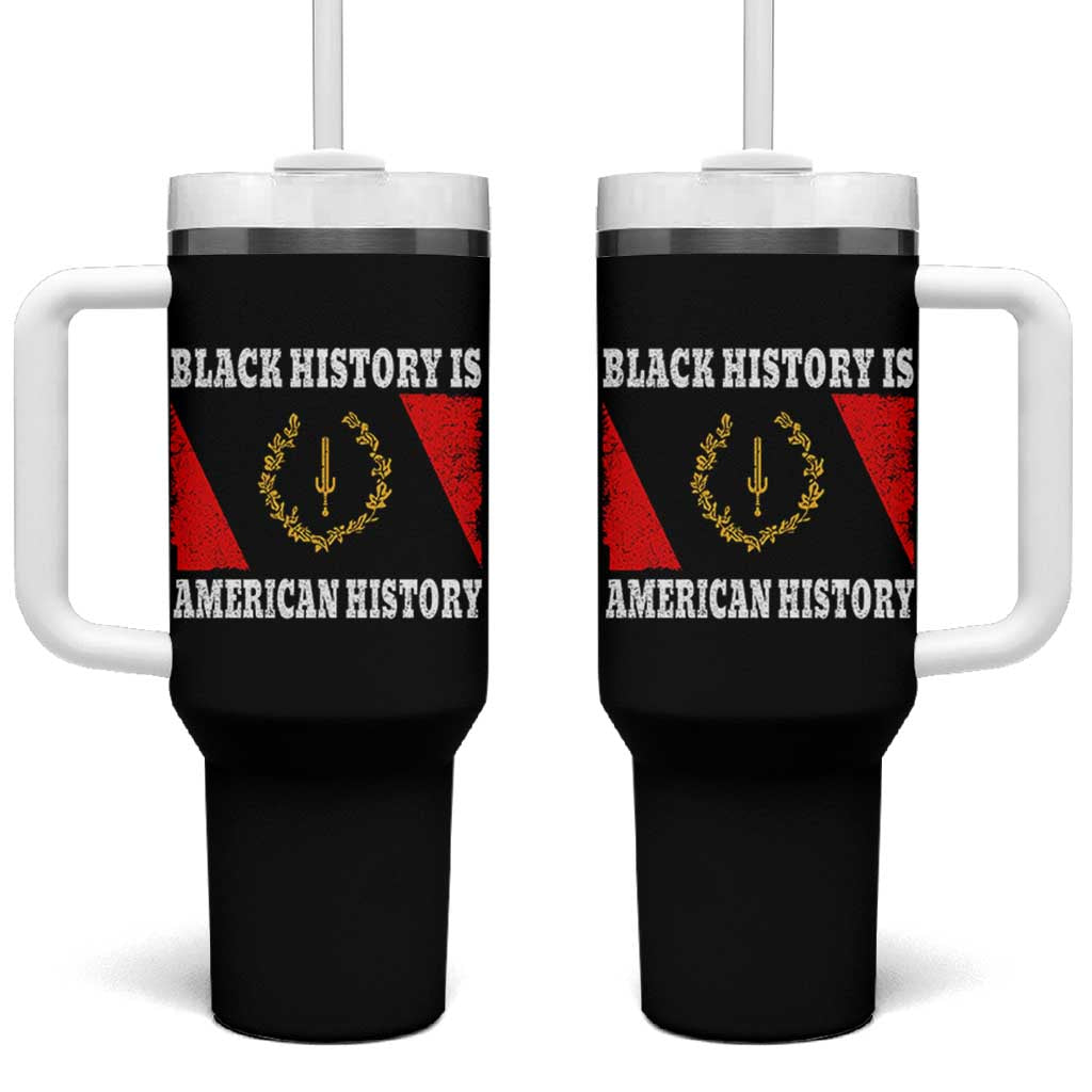 Black History Is American History Tumbler With Handle Afro African Black American Heritage Flag