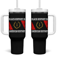 Black History Is American History Tumbler With Handle Afro African Black American Heritage Flag