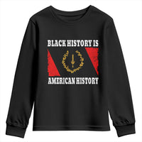 Black History Is American History Youth Sweatshirt Afro African Black American Heritage Flag
