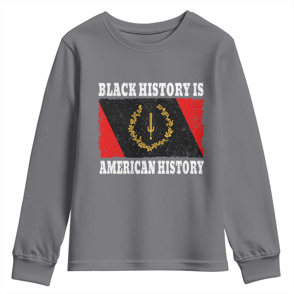 Black History Is American History Youth Sweatshirt Afro African Black American Heritage Flag