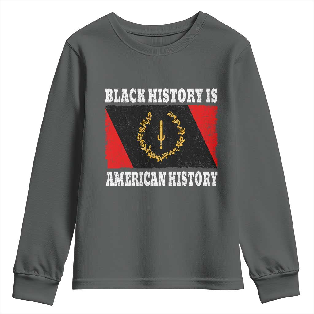 Black History Is American History Youth Sweatshirt Afro African Black American Heritage Flag