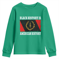 Black History Is American History Youth Sweatshirt Afro African Black American Heritage Flag