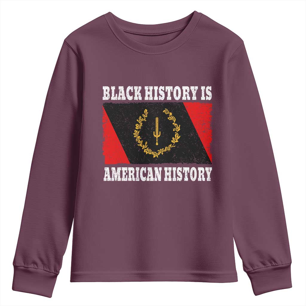 Black History Is American History Youth Sweatshirt Afro African Black American Heritage Flag