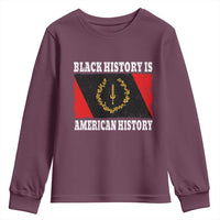 Black History Is American History Youth Sweatshirt Afro African Black American Heritage Flag