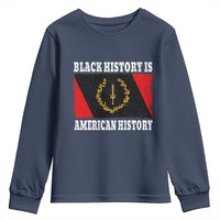 Black History Is American History Youth Sweatshirt Afro African Black American Heritage Flag