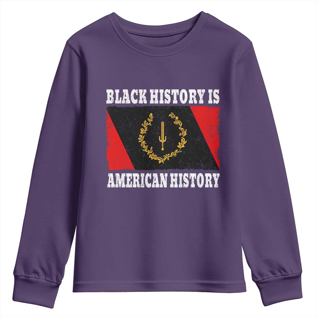 Black History Is American History Youth Sweatshirt Afro African Black American Heritage Flag