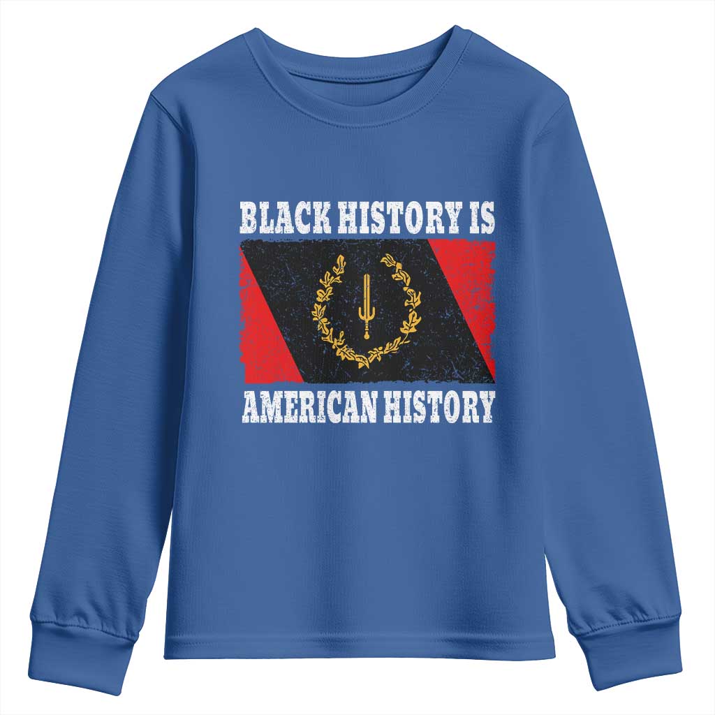 Black History Is American History Youth Sweatshirt Afro African Black American Heritage Flag