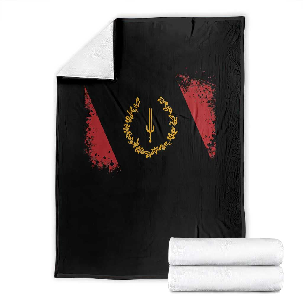 Black American Heritage Flag Throw Blanket Vintage Watercolor Afro African Black History Month