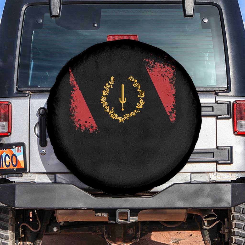 Black American Heritage Flag Spare Tire Cover Vintage Watercolor Afro African Black History Month
