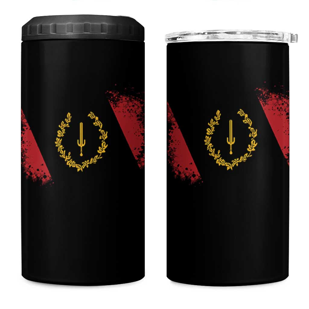 Black American Heritage Flag 4 in 1 Can Cooler Tumbler Vintage Watercolor Afro African Black History Month