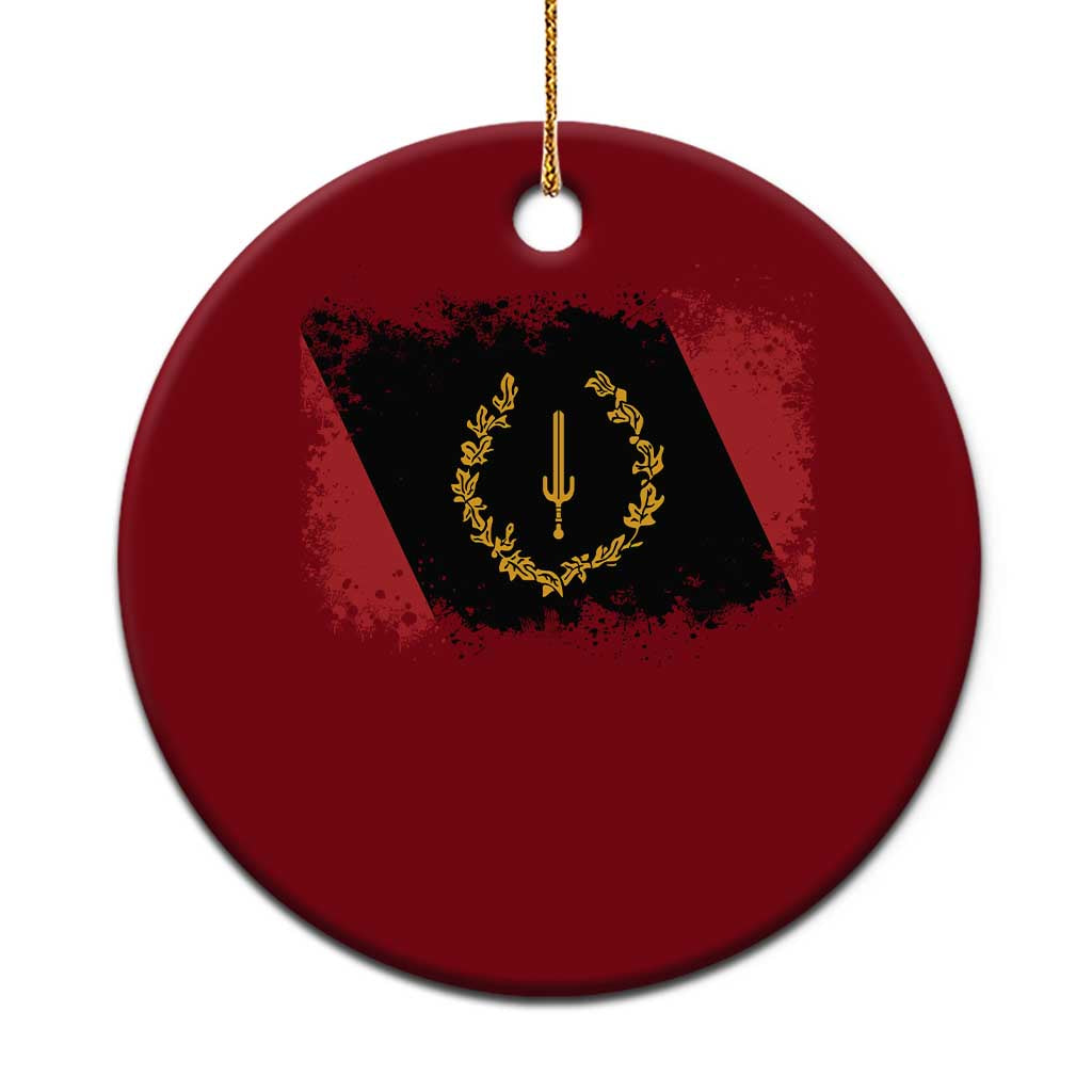 Black American Heritage Flag Ceramic Ornament Vintage Watercolor Afro African Black History Month