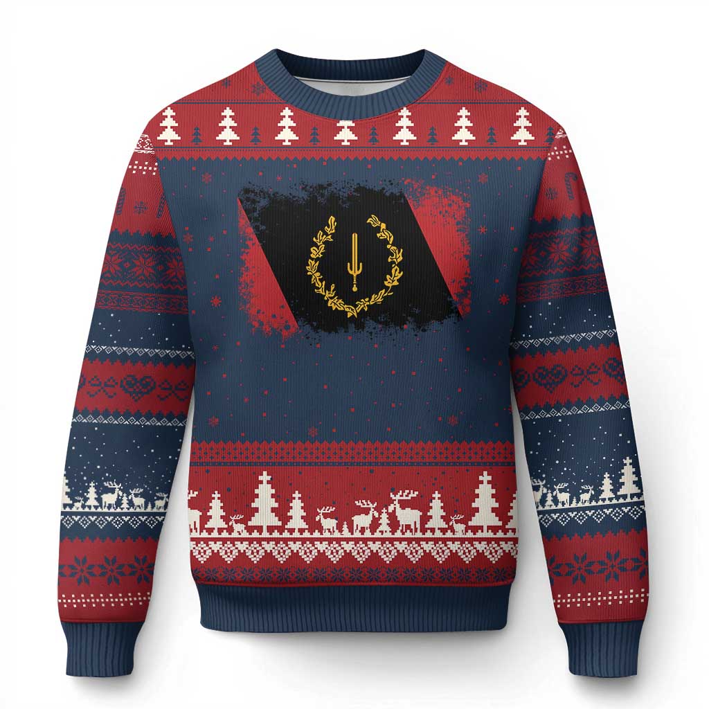Black American Heritage Flag Ugly Christmas Sweater Vintage Watercolor Afro African Black History Month