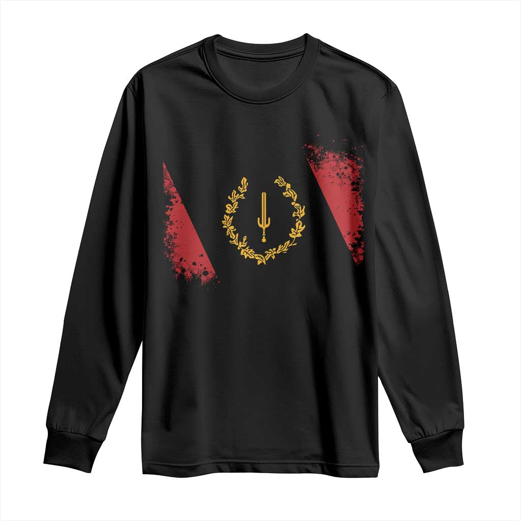 Black American Heritage Flag Long Sleeve Shirt Vintage Watercolor Afro African Black History Month