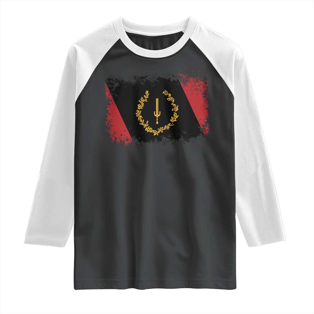 Black American Heritage Flag Raglan Shirt Vintage Watercolor Afro African Black History Month