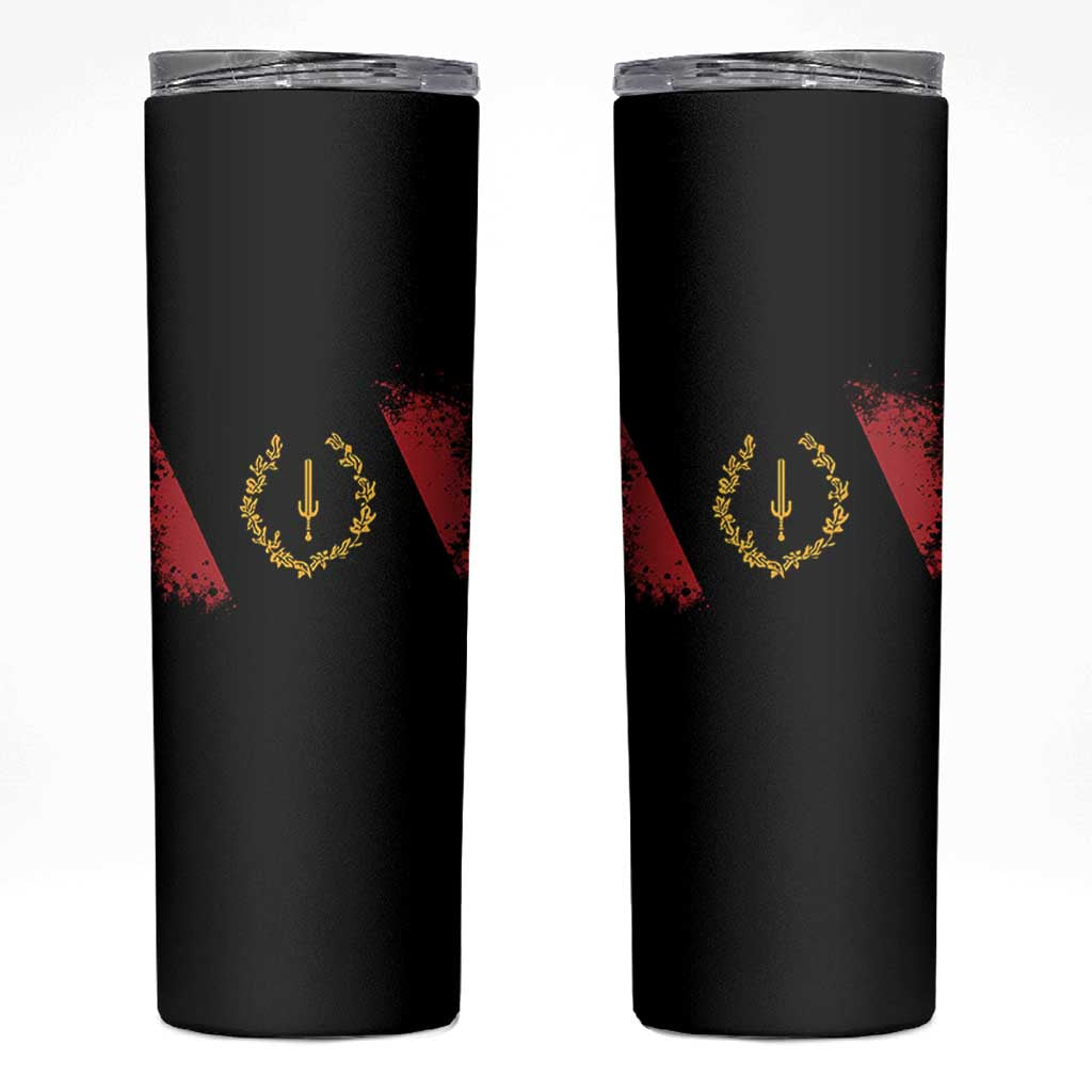 Black American Heritage Flag Skinny Tumbler Vintage Watercolor Afro African Black History Month