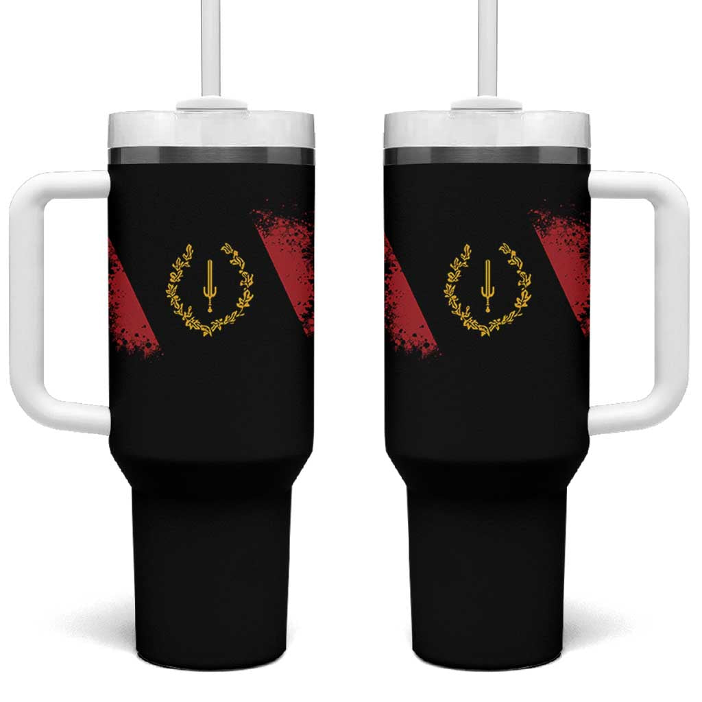 Black American Heritage Flag Tumbler With Handle Vintage Watercolor Afro African Black History Month