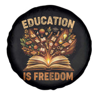 Black History Education Is Freedom Spare Tire Cover Retro Books Afro African American Heritage
