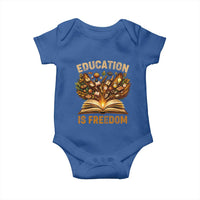 Black History Education Is Freedom Baby Onesie Retro Books Afro African American Heritage