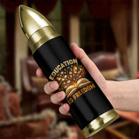 Black History Education Is Freedom Bullet Tumbler Retro Books Afro African American Heritage