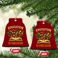 Black History Education Is Freedom Ceramic Ornament Retro Books Afro African American Heritage