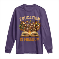 Black History Education Is Freedom Long Sleeve Shirt Retro Books Afro African American Heritage